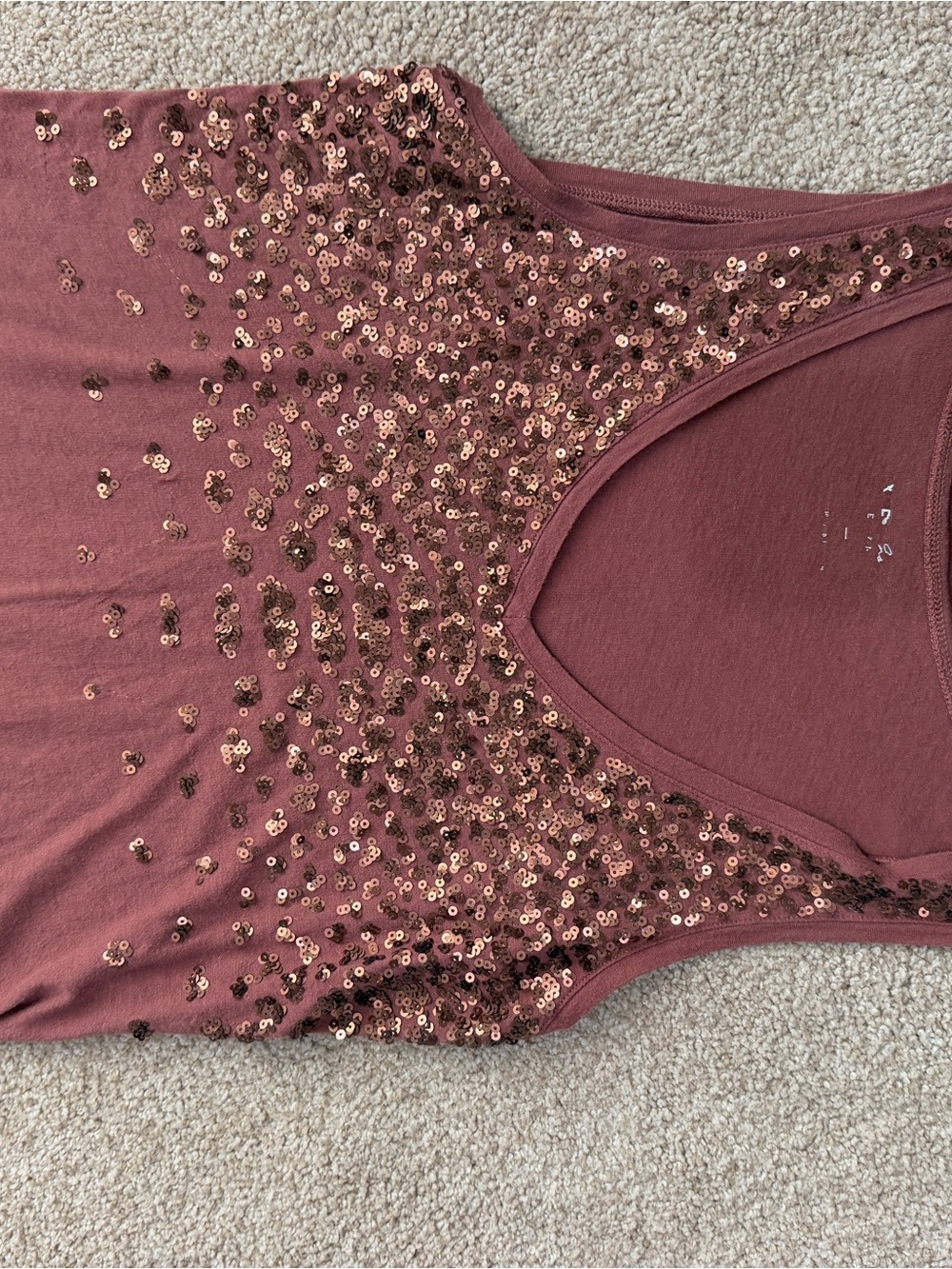 Express Mauve Sequin-Accent Sleeveless Tank